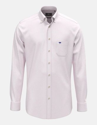 Fynch-Hatton Mens Washed Oxford Solid Button Down Shirt Magnolia - Pink - Size: 46/Regular