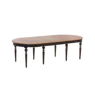 Robin des Bois Mesa ovalada de roble con 5 extensiones para 6/12 cubiertos negra
