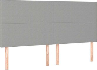 vidaXL Cabecero Con Luces Led Tela Gris Claro 180x5x118/128 Cm Vidaxl