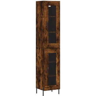 vidaXL Highboard Smoked Oak 34.5x34x180 cm Engineered Wood Vidaxl