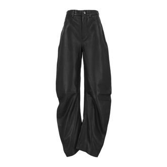 Rotate Pantaloni in pelle a vita alta e gamba ampia - - Jackets - Donna - Nero - S