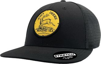 John Deere Vintage Logo Limited Edition Hat, Black / Black Cir Patch, One size