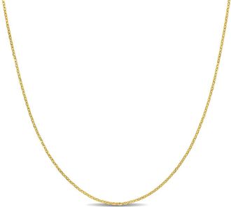 Amour 0.7mm Diamond-cut Cable Chain Necklace In 14K Yellow Gold - 18 In
