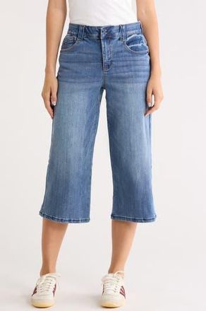 Democracy Relaxed Wide Leg Capri Jeans in Mid Blue Artisanal at Nordstrom Rack, Size 16