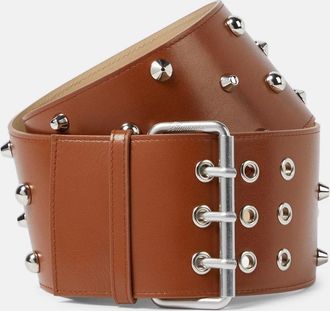 Blumarine Wide studded leather belt