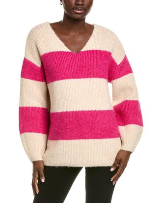 endless rose Endless Rose Fuzzy Striped Oversized Wool-Blend Sweater