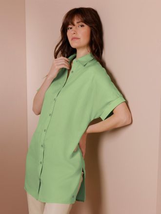 Cr&eacute;ation L Longbluse CREATION L PREMIUM, Damen, Gr. 36, reseda, 100% Lyocell, unifarben, Blusen Longbluse