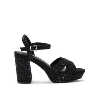 Kurt Geiger Womens Fleur Platform Sandals - Black Fabric - Size UK 7