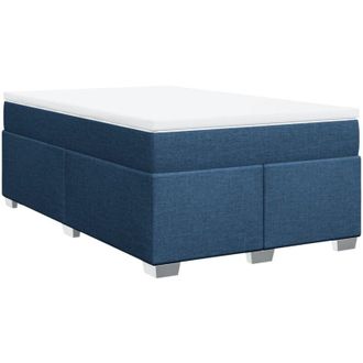 vidaXL Cama Box Spring Con Colch&oacute;n Tela Azul 120x190 Cm Vidaxl