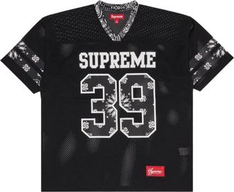 SUPREME Bandana Football Jersey Black SS25KN94-BLACK