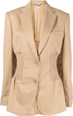Stella McCartney banded single-breasted blazer - women - Wool - 34 - Brown