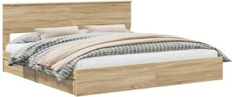 vidaXL Storage Bed with Drawer Sonoma Oak 200 x 200 cm Engineered Wood vidaXL