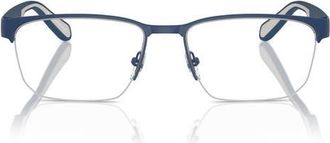 Emporio Armani 54mm Irregular Optical Glasses in Matte Blue /Demo Lens at Nordstrom