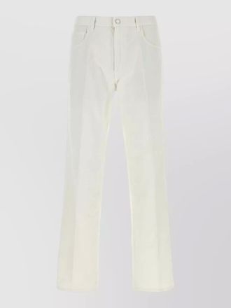 Prada cotton tailored trousers belt loops pockets