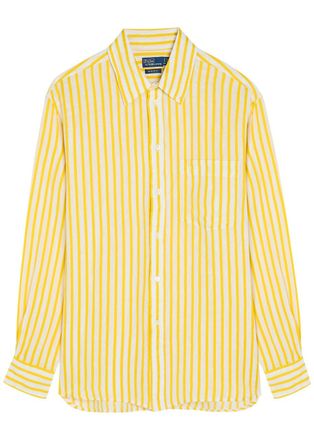 Polo Ralph Lauren Striped Linen and Cotton-blend Shirt - Yellow - XL (UK16 / XL)