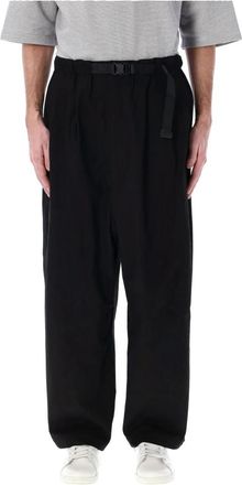 Comme Des Gar&ccedil;ons Zwarte Riem Joggers Stijlvol Comfortabel Uiterlijk - Heren - Wijde Broeken - Zwart - S - Katoen - Broeken