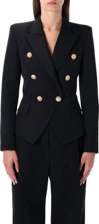 Balmain Black Grain De Poudre 6-button Tailored Jacket