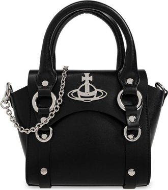 Vivienne Westwood Orb-plaque leather tote bag - women - Calf Leather - OS - Black