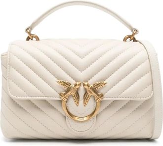 Pinko Pinko, Tassen, Dames, Wit, ONE Size, Katoen, Love Lady Puff Mini Handtas