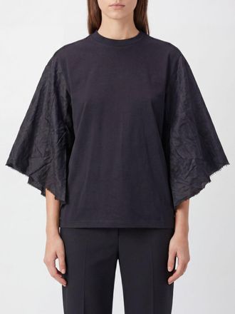 Haikure Long-Sleeved Cotton T-Shirt with Crew Neck