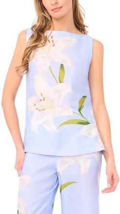 Ted Baker Matia Floral Print Sleeveless Top in Blue Surf at Nordstrom, Size X-Large