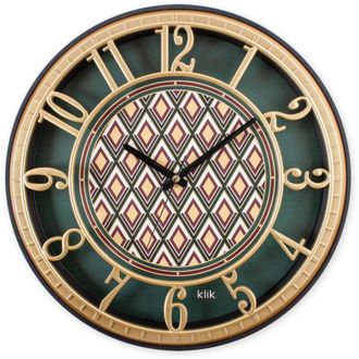 Wallity Orologio da parete, orologio decorativo, soggiorno Clock Marrone Verde