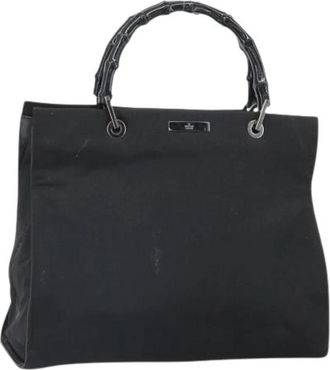 Gucci Pre-owned Bamboo tote bag - Dames - Vintage Handtas - Zwart - ONE Size - Nylon - Vintage