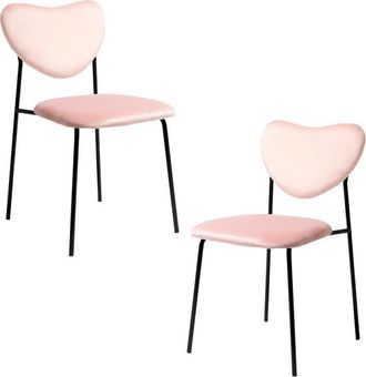 Regalos Miguel Packs Sillas Comedor - Pack 2 Sillas Cora Black Terciopelo - Rosa