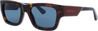Gucci Mens Blue Rectangular Sunglasses GG1668S 002 52