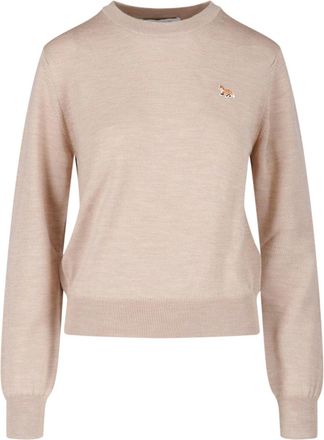 Maison Kitsun&eacute; Beige Baby Fox Merino Wool Sweater