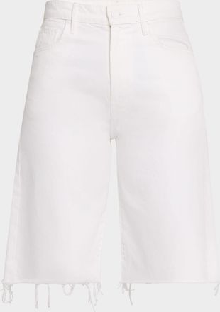Mother The Maven Bermuda Fray Denim Shorts