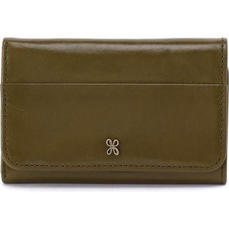 Hobo Jill Leather Trifold Wallet in Olive Veil at Nordstrom