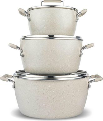 GraniteStone 6pc Nonstick Stackable Nesting Pots