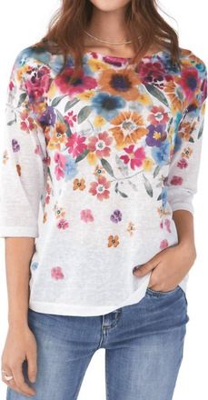 FDJ Brinley Boat Neck Drop Shoulder Top In White