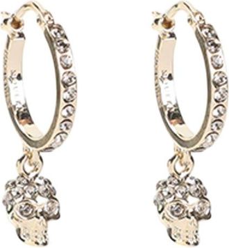Alexander McQueen Golden Crystal Drop Earrings