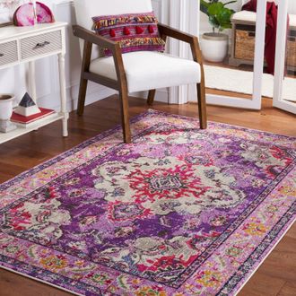 Safavieh Monaco Machine Made Area rug, Violet / Fuchsia Traditional Style Easy Care