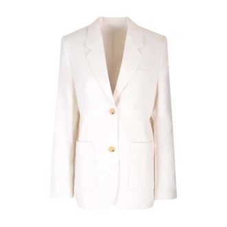 Toteme Single-Breasted Corduroy Blazer - female - Tot&ecirc;Me - Blazers - White - 2XS - Jackets