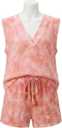 Faherty Dune Cotton Gauze Sleeveless Popover Top In Coral Skies Tie Dye