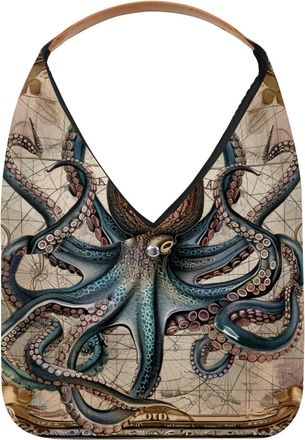 Generic Sea Octopus Colorful (2) Reusable Lightweight Grocery Bags - Foldable Into Compact Pouch, Washable & Sturdy, Multipurpose for Shopping and Travel