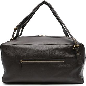 Eleventy Leren duffeltas met ritssluiting - Bruin