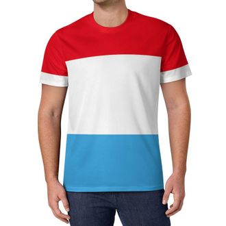 Generic Luxembourg Flag Novelty T-Shirt for Men Crewneck Short Sleeve Tee Lightweight Breathable Tops
