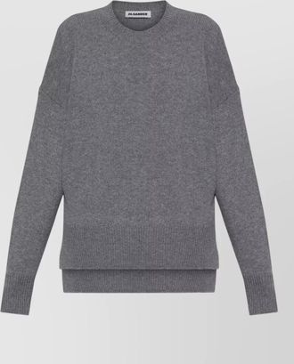 Jil Sander cashmere ribbed crewneck long-sleeve sweater