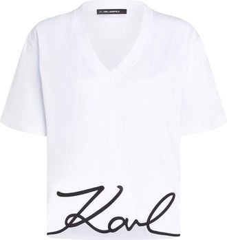 Karl Lagerfeld T-shirt Signature - Bianco
