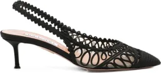 Aquazzura Kahlo Sling 50 - Shoes - Mujer - Negro - 38 1/2 EU