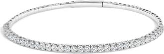 House of Brilliance 14K White Gold 2 Cttw Round Diamond Flexible Tennis Bangle Bracelet