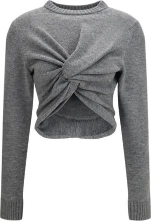 Balenciaga Jersey de punto con cuello redondo - Knitwear - Mujer - Gris - M