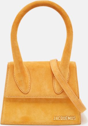 Jacquemus Le Chiquito Moyen Mustard Suede Top Handle Bag