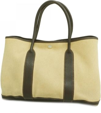 Herm&egrave;s Brown Toile H Tote Bag (Pre-Owned)