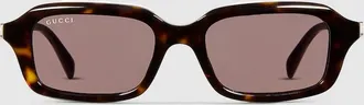 Gucci Rectangular Frame Sunglasses, Beige