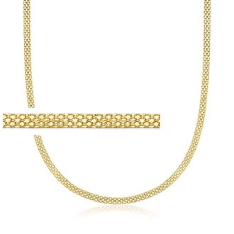 RS Pure by Ross-Simons Italian 3.7mm 18kt Gold Over Sterling Bismark-Link Necklace
